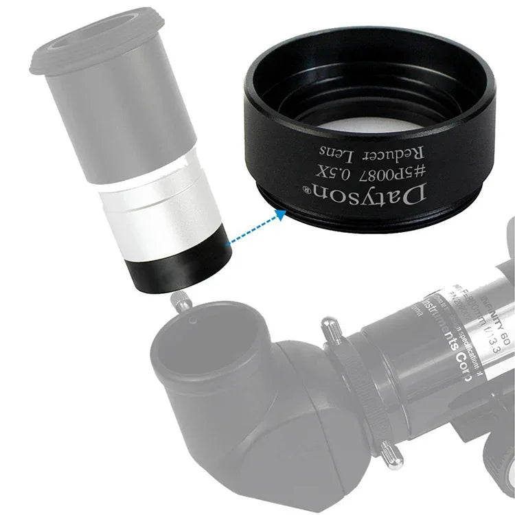 Datyson 5P0092 Coarse Threaded Astronomical Telescope Accessories 1.25 inch 0.5X Reduced Focus Lens Reduced Power Lens, 5P0092 Coarse Threaded