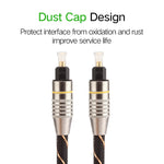 15m OD6.0mm Gold Plated Metal Head Woven Net Line Toslink Male to Male Digital Optical Audio Cable, Length: 15m