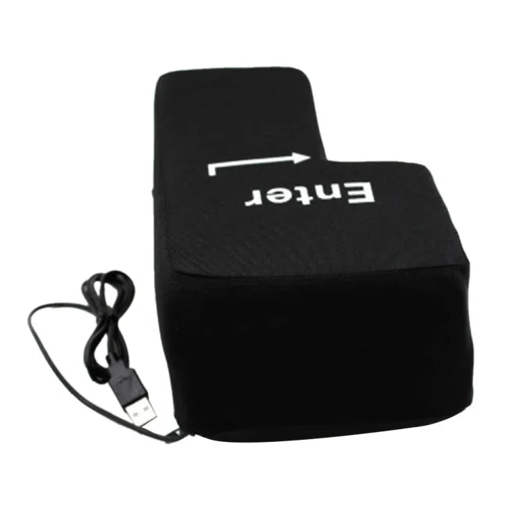 Big Enter Button USB Computer Desktop Pillow Creative Vent Enter Key Hand Pillow(Black)