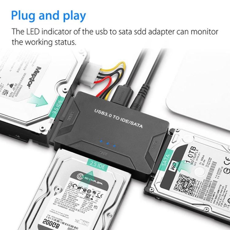 SATA / IDE to USB 3.0 Adapter 2.5 / 3.5 Inch Hard Drive Adapter Cable Converter, US Plug, PC2404, PC2404AU, PC2404EU, PC2404UK