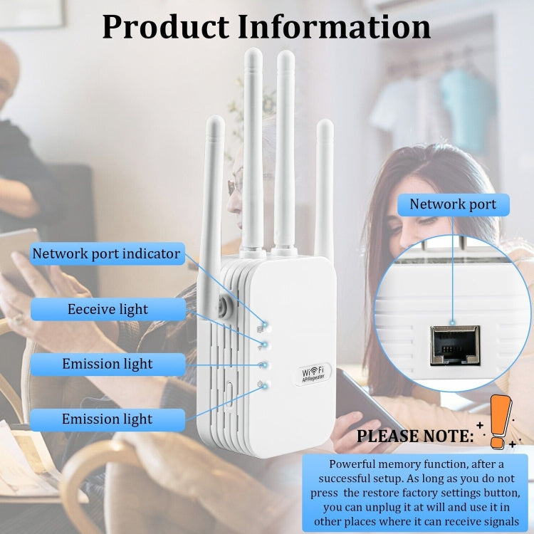 ZX-R08 1200Mbps 2.4G/5G Dual-Band WiFi Repeater Signal Amplifier WISP Outdoor Router, US Plug, 1200Mbps