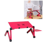 Portable 360 Degree Adjustable Foldable Aluminium Alloy Desk Stand with Double CPU Fans & Mouse Pad for Laptop / Notebook, Desk Size: 420mm x 260mm, 420 x 260mm