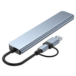 BYL-2218TU 8 in 1 USB + USB-C / Type-C to USB Multifunctional Docking Station HUB Adapter, BYL-2218TU