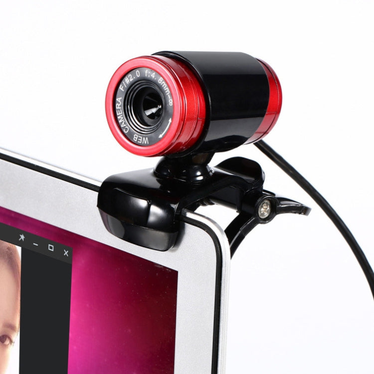 HXSJ A860 30fps 480P HD Webcam for Desktop / Laptop, with 10m Sound Absorbing Microphone, Length: 1.4m, A860 Red, A860 Red + Black, A860 Black, A860 Grey, A860 Blue