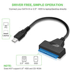 USB-C / Type-C 3.1 Male to SATA (15 Pin + 7 Pin) HDD Data Converter Cable, Length: 20cm, Type-C to SATA