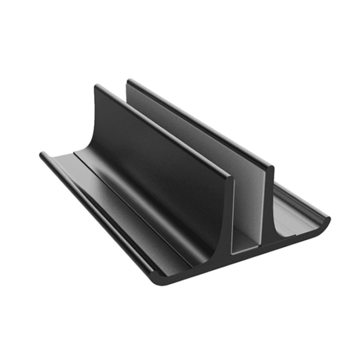 Universal Portable Aluminum Alloy Single Slot Width Adjustable Laptop Vertical Radiating Storage Stand Base, Single Slot Black