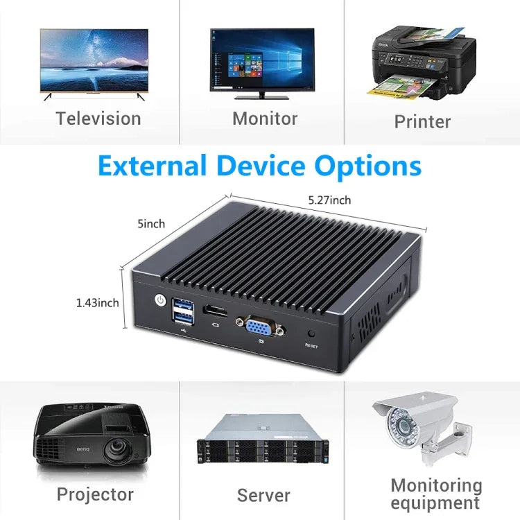K660G4 Windows and Linux System Mini PC, Intel Celeron Processor N2840 Quad-Core 2M Cache,1.83GHz, up to 2.25GHz, 2GB RAM + 32GB SSD, 2GB+32GB