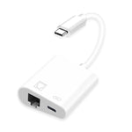NK-1035 TC 2 in 1 USB-C / Type-C Male to Ethernet + Type-C Power Female Adapter, NK-1035 TC