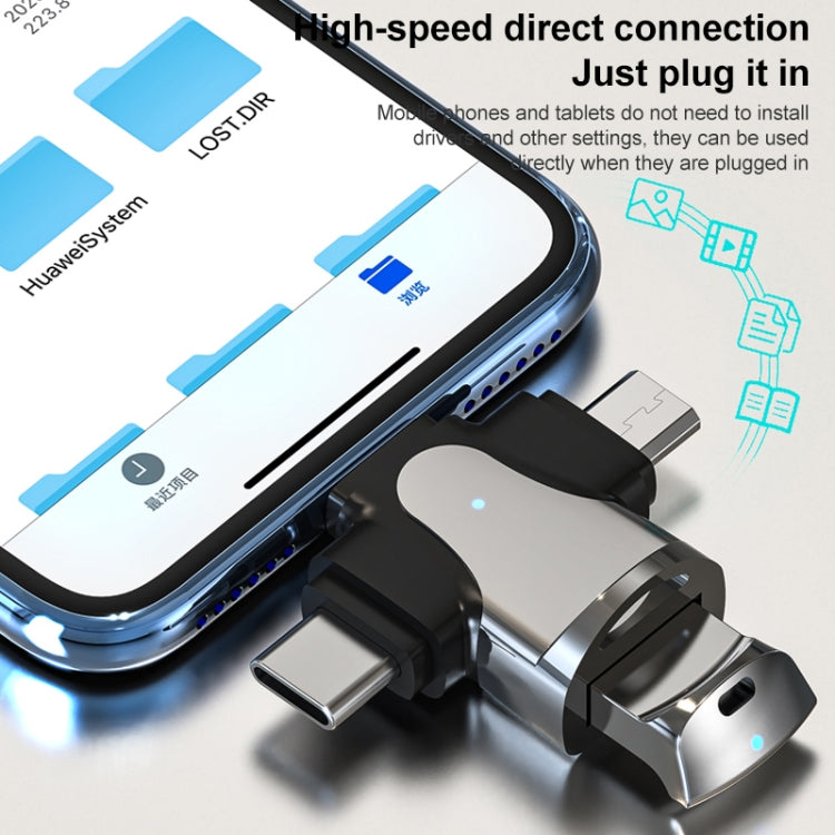 3 In 1 OTG Adapter, USB to Type-C / Micro USB / 8 Pin
