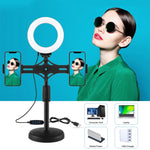 PULUZ 4.7 inch 12cm Ring Light Horizontal Dual Phone Brackets Desktop Holder Video Light Kits, 4.7 inch Horizontal Brackets Desktop Mount