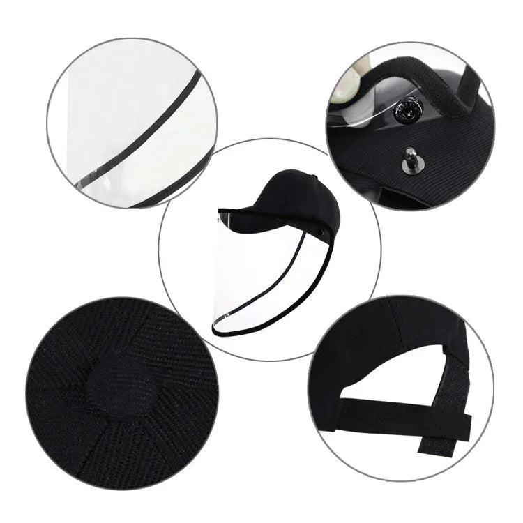 50 PCS Anti-Saliva Splash Anti-Spitting Anti-Fog Anti-Oil Protective Baseball Cap Mask Removable Face Shield, Baseball Cap Mask 50 Pack, 50 PCS Baseball Cap Mask/Red