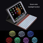 508A Detachable Bluetooth Keyboard + Horizontal Flip Leather Tablet Case with Holder & Colorful Backlight for iPad Pro 9.7 inch, iPad Air, iPad Air 2, iPad 9.7 inch (2017), iPad 9.7 inch (2018), 508A Blue, 508A Champagne Gold