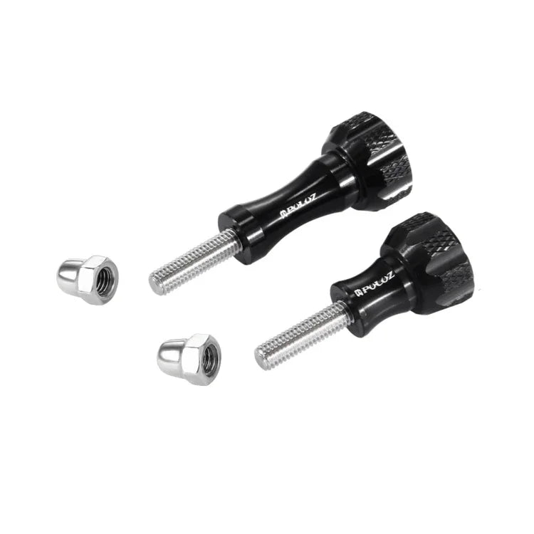 PULUZ CNC Aluminum Thumb Knob Stainless Bolt Nut Screw Set for GoPro, Insta360, DJI and Other Action Cameras, 2 Black Screws (Aluminum), 2 Gold Screws (Aluminum), 2 Blue Screws (Aluminum), 2 Red Screws (Aluminum)