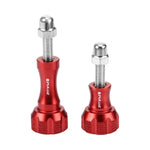 PULUZ CNC Aluminum Thumb Knob Stainless Bolt Nut Screw Set for GoPro, Insta360, DJI and Other Action Cameras, 2 Black Screws (Aluminum), 2 Gold Screws (Aluminum), 2 Blue Screws (Aluminum), 2 Red Screws (Aluminum)