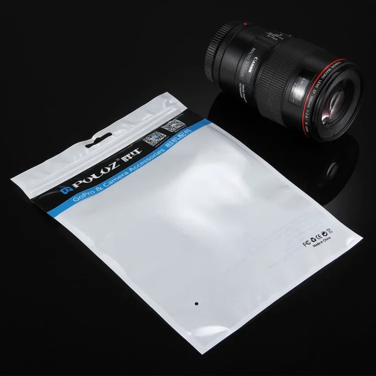 10 PCS PULUZ 25.8cm x 18cm Hang Hole Clear Front White Pearl Jewelry Zip Lock Packaging Bag (Size: L), Size: L
