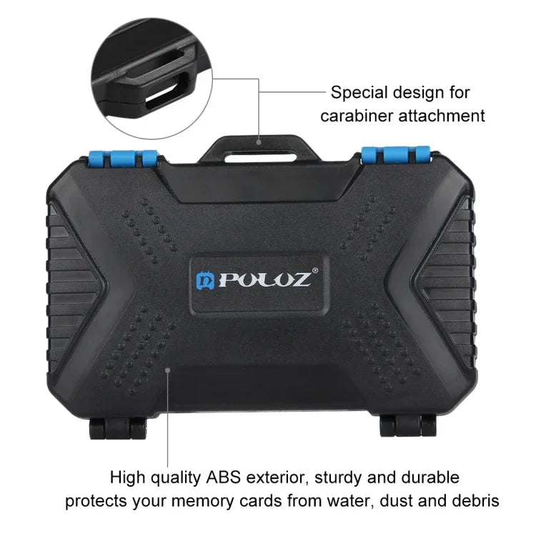 PULUZ Card Reader + 22 in 1 Memory Card Case for 1Standard SIM + 2Micro-SIM + 2Nano-SIM + 3CF + 7SD + 6TF + 1CARD PIN, 22 in 1 + Card Reader