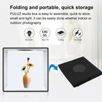 PULUZ 30cm Folding Ring Light Photo Lighting Studio Shooting Tent Box Kit with 6 Colors Black / White / Orange / Red / Green / Blue Backdrops, 30cm Box Black