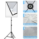 PULUZ 50x70cm Studio Softbox + 2m Tripod Mount + Single 220V E27 30W 5700K White Light LED Bulb Photography Kit, Single Bulb EU Plug, Single Bulb US Plug