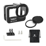 PULUZ for GoPro HERO13 Black /12 Black /11 Black /10 Black /9 Black Thicken Housing Shell CNC Aluminum Alloy Protective Cage with Insurance Frame & 52mm UV Lens, For GoPro HERO9 Black Thicken