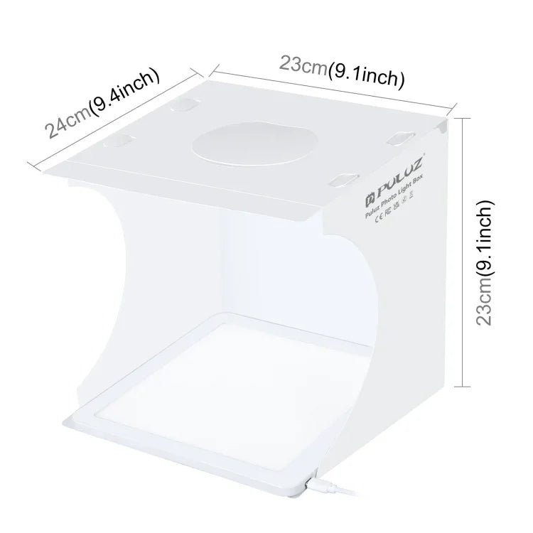 PULUZ Mini LED Photography Shadowless Light Lamp Panel Pad + Studio Shooting Tent Box, Acrylic Material, 20cm x 20cm Effective Area, 20cm(2 LED) + Shadowless Light