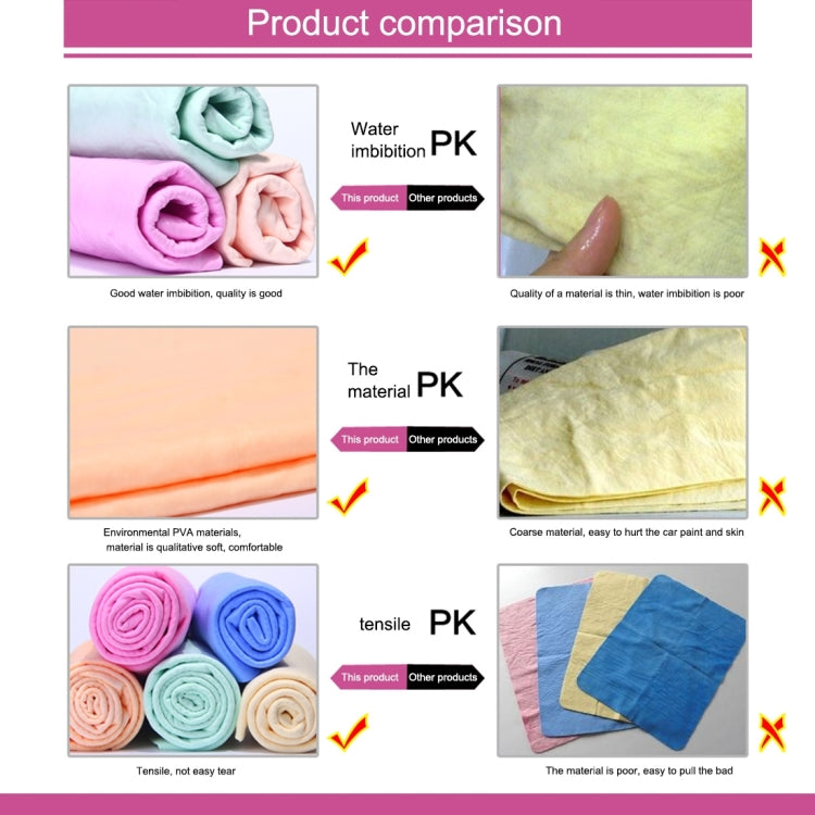 KANEED Synthetic Chamois Drying Towel Super Absorbent PVA Shammy Cloth for Fast Drying of Car, Size: 43 x 32 x 0.2cm, UK Stock Drying Towel Super Absorbent PVA Shammy Cloth, US Stock Drying Towel Super Absorbent PVA Shammy Cloth                        ...