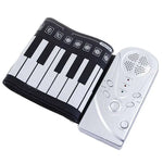 Portable Roll-up 49-Key Soft Keyboard Piano, 49 Standard Keys  White
