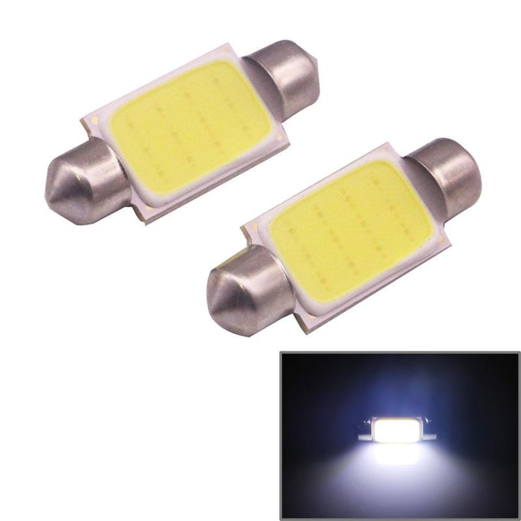2 PCS 39mm 1.5W 80LM White Light 1 COB LED License Plate Reading Lights Car Light Bulb, 39mm