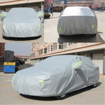 PEVA Anti-Dust Waterproof Sunproof Hatchback Car Cover with Warning Strips, Fits Cars up to 4.5m(177 inch) in Length, 177inch (XL)