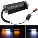 8W 800LM 8-LED 3-Modes Adjustable Angle Car Strobe Flash Dash Emergency Light Warning Lamp with Suckers, DC 12V, White + Red, White + Yellow, Red + Blue, Blue, Red, White, Yellow