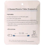 1 Channel Passive BNC Network Video Balun Transceiver, X202P-C