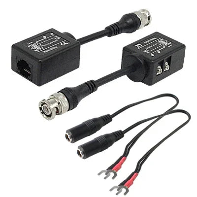 2 PCS Passive Video Balun CCTV Network UTP BNC