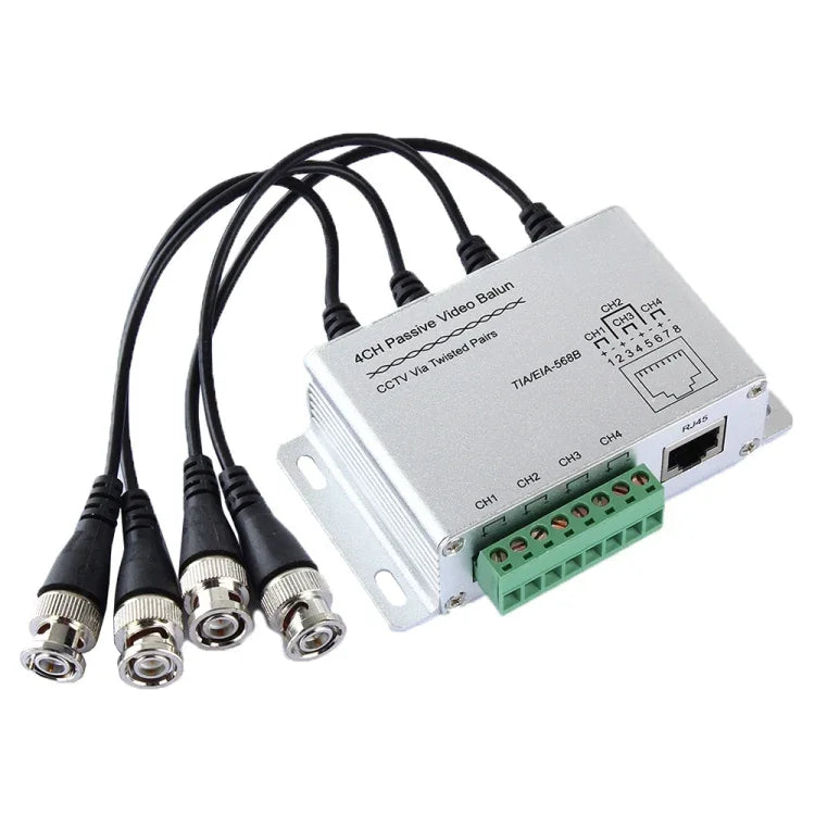 4 CH UTP Passive Video Balun , CCTV Via Twisted Pairs, 4 CH UTP