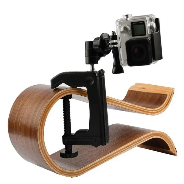Desktop Fixed Clamp Holder Mount with Tripod Adapter for GoPro, Insta360, DJI and Other Action Cameras, Clamp Size: 1 - 6 cm, Table Clamp