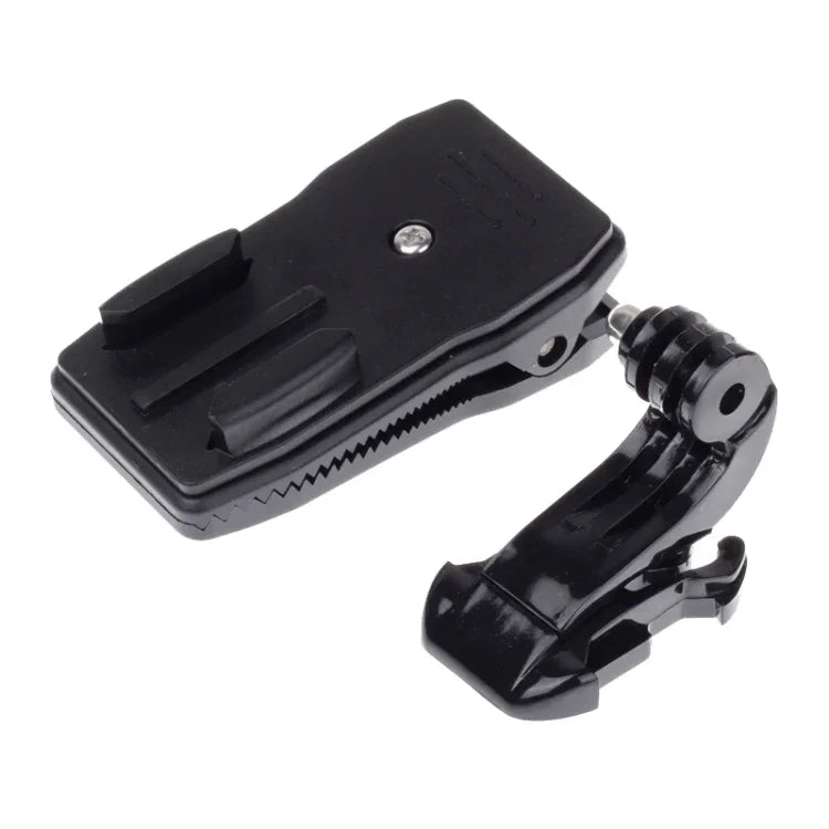 360 Degree Rotation J Shape Backpack Hat Clip Fast Clamp Mount for Xiaomi Yi Sport Camera(XM17), J Shape Backpack