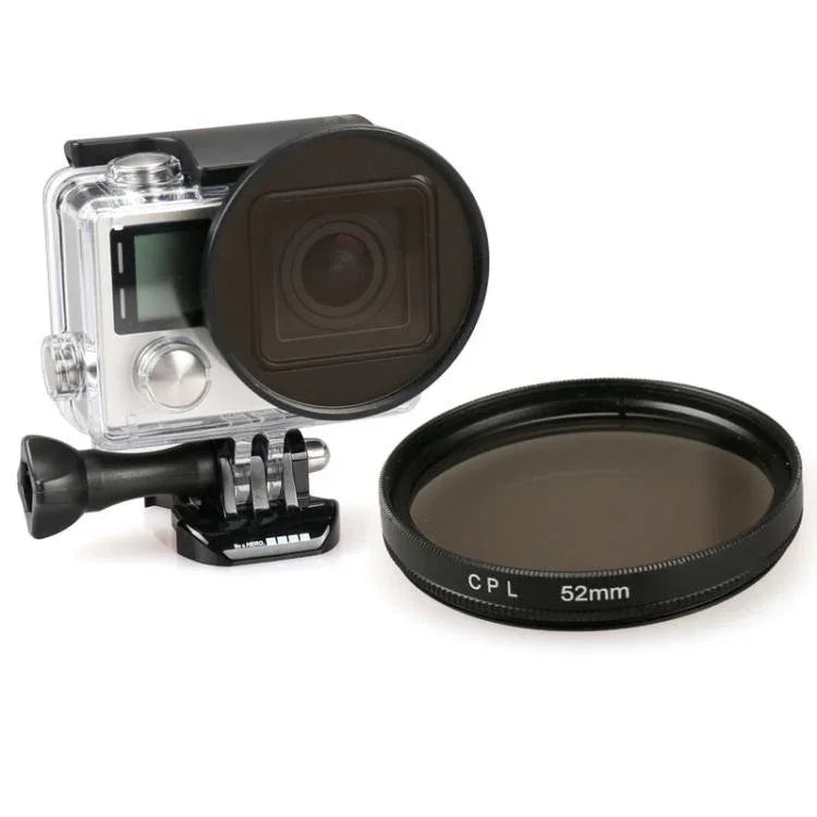 52mm Round Circle CPL Lens Filter for GoPro HERO 4 / 3+, Xiaoyi Sport Cameras and Other Sport Cameras Dive Housing, CPL Lens
