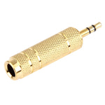 Gold Plated 3.5mm Plug to 6.35mm Stereo Jack Adaptor Socket Adapter, 3.5mm Male to 6.35 Female