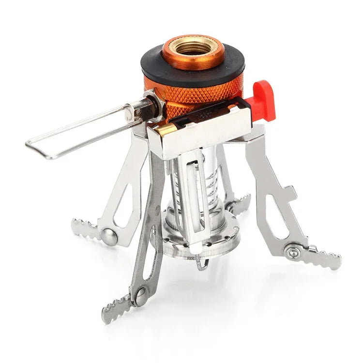 Outdoor Portable Ultra Mini Stainless Steel Gas Stove, Mini Stainless