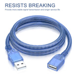 USB 2.0 AM to AF Extension Cable, Length: 10m, AM to AF, Length: 30cm