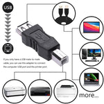 USB 2.0 A Female to B Male Adapter Connector AF to BM Converter for Printer