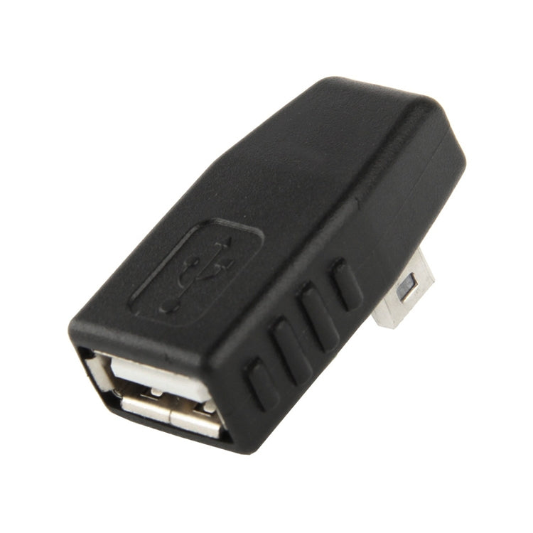 Mini USB Male to USB 2.0 AF Adapter, Support OTG Function, 90 Degree Right Angled