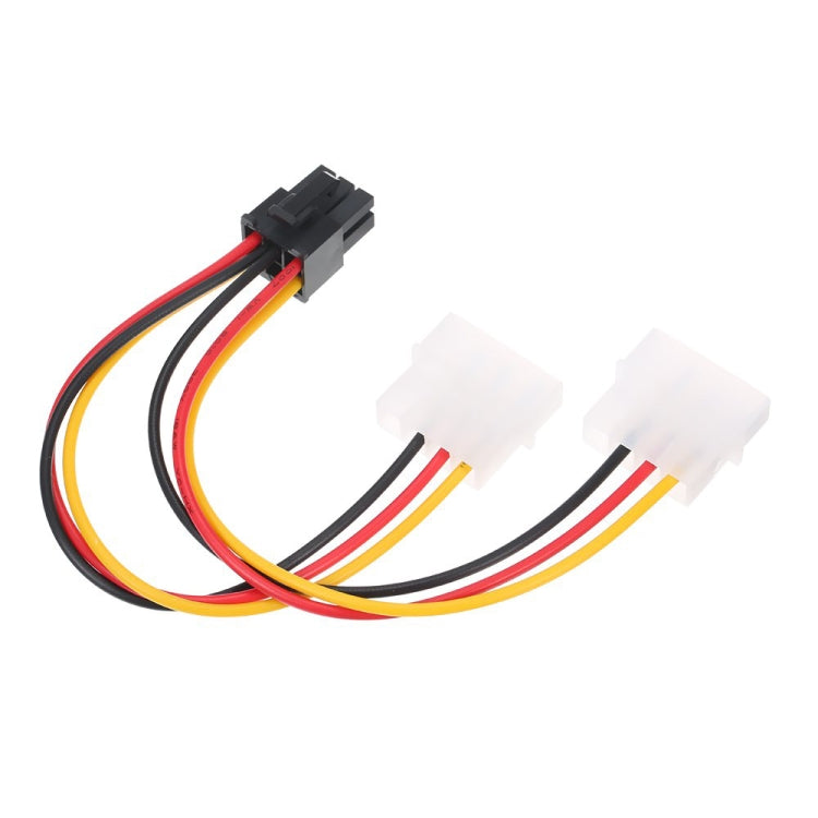 6 Pin Male to 2 x 4 Pin Female Power Cable, Length: 17.5cm, 6 Pin Male to Dual 4 Pin Female