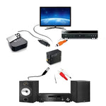 Digital Optical Coaxial Toslink to Analog RCA Audio Converter(Black), Spdif+Coaial to 2RCA