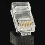 100pcs /Pack RJ45 Connector Modular Plug, Gold: 3u, Gold: 3u