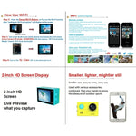 H9 4K Ultra HD1080P 12MP 2 inch LCD Screen WiFi Sports Camera, 170 Degrees Wide Angle Lens, 30m Waterproof, H9 4K (Black)