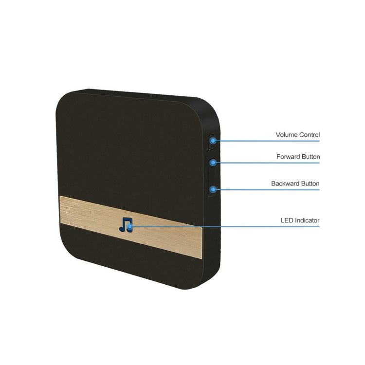B10 52 Chimes 110dB Doorbell Receiver Low Power Consumption Home Door Tools, US Plug, AC 90-260V, B10 White US Plug, B10 Black US Plug