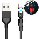 1m 2A Output USB to Micro USB Nylon Braided Rotate Magnetic Charging Cable, 1m Micro USB