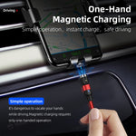 2m 2A Output USB to USB-C / Type-C Nylon Braided Rotate Magnetic Charging Cable, 2m Type-C