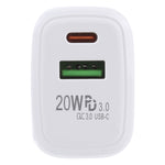 LZ-215A+C 20W QC 3.0 USB + PD 3.0 USB-C / Type-C Fast Charging Travel Charger, EU Plug, EU Plug