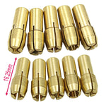 10 in 1 Three-claw Copper Clamp Nut for Electric Mill Fittings，Bore diameter: 0.5-3.2mm, Bore diameter: 0.5-3.2mm