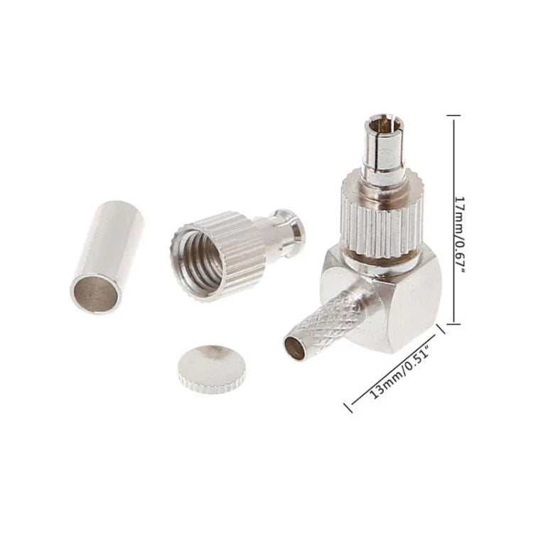 2 in 1 TS9 / CRC9 Male Right Angle RF Coaxial Card Connector for RG174 / 178 / 316 LMR100